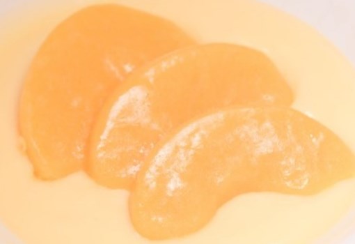 Pureed peaches and custard