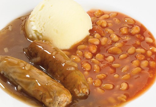 Sausages, beans and mash